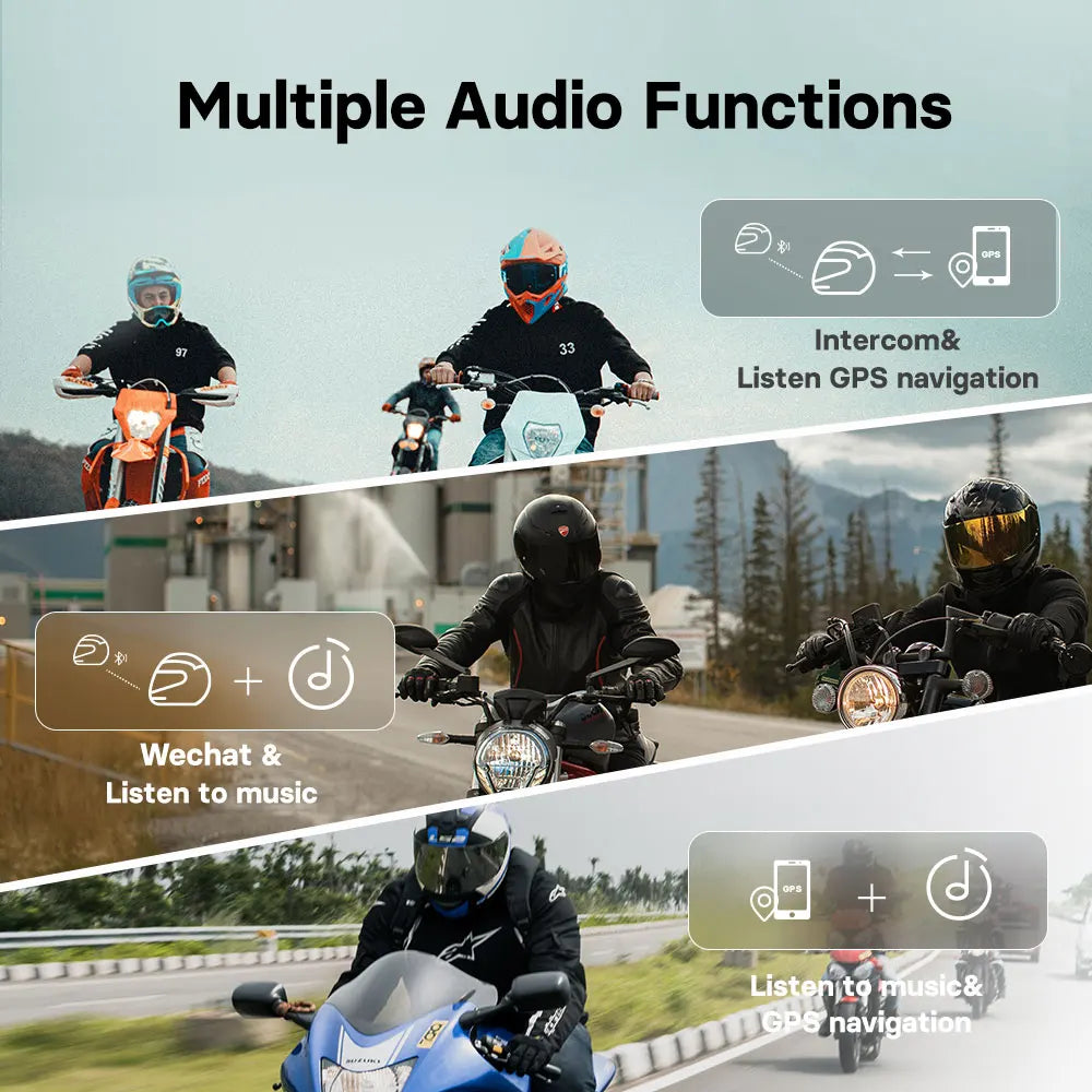 Bluetooth Motorcycle Intercom e Casco Affiorle - FreedConn R1 Pro