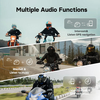 Bluetooth Motorcycle Intercom & Helmet Headset - FreedConn R1 Pro