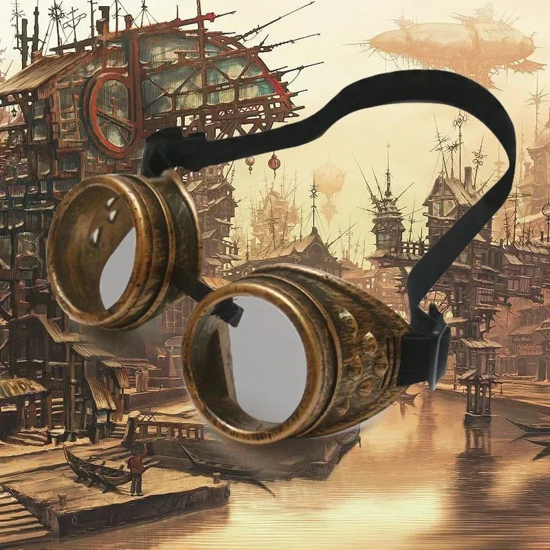 Óculos de sol da motocicleta steampunk