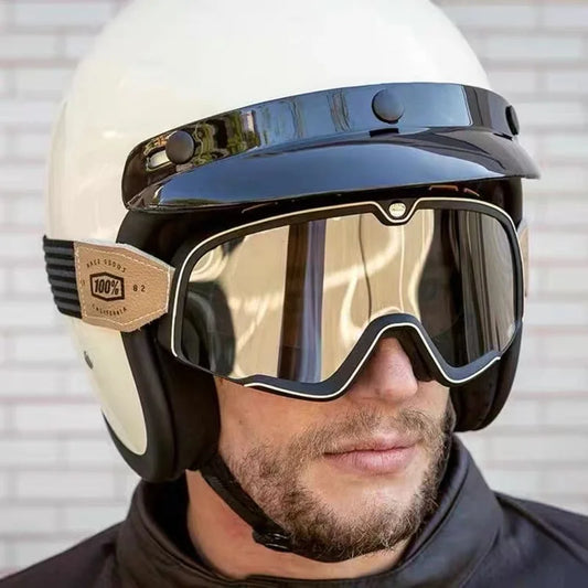 Gafas de moto retro y esquí.