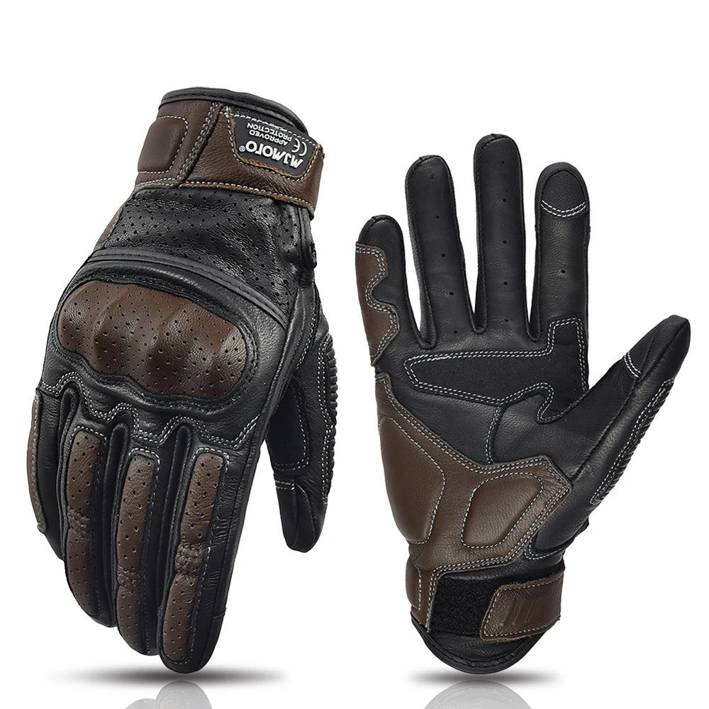 Vintage Leather Motorcycle Gloves