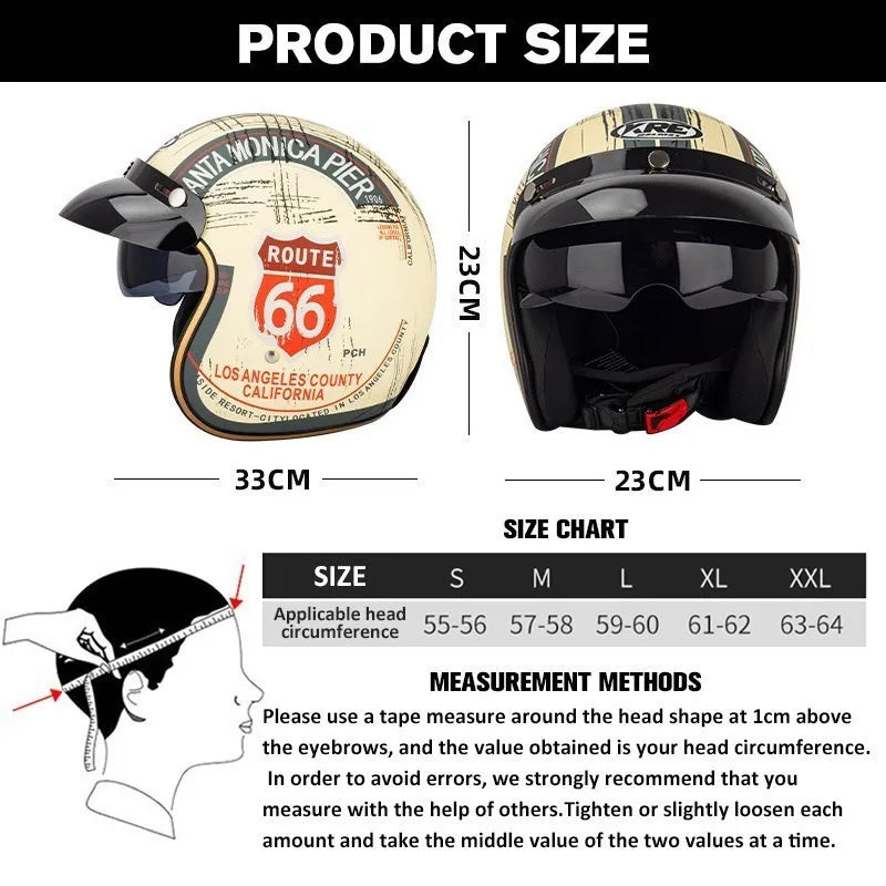 Casco per il casco da motocicletta retrò