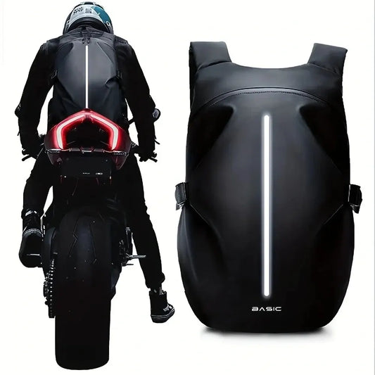 Black Motorcycle Riding Backpack