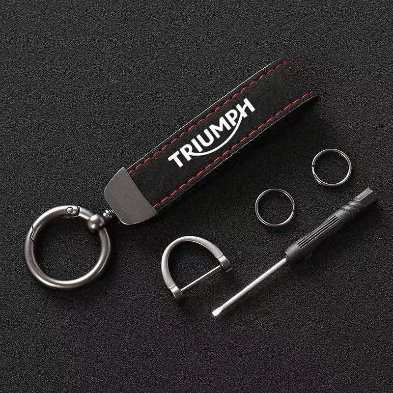 Triumph Suede Keychain