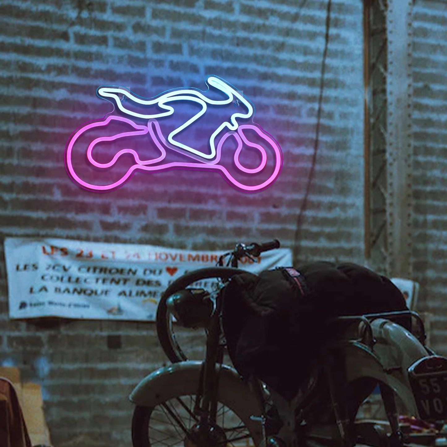 Motorbike and Garage Neon LED Sign