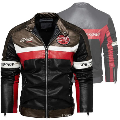 Chaqueta de cuero para hombre Moto