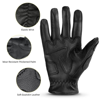 Guantes de cuero para moto