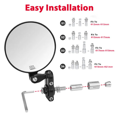 Espelhos de motocicleta universal CircleView