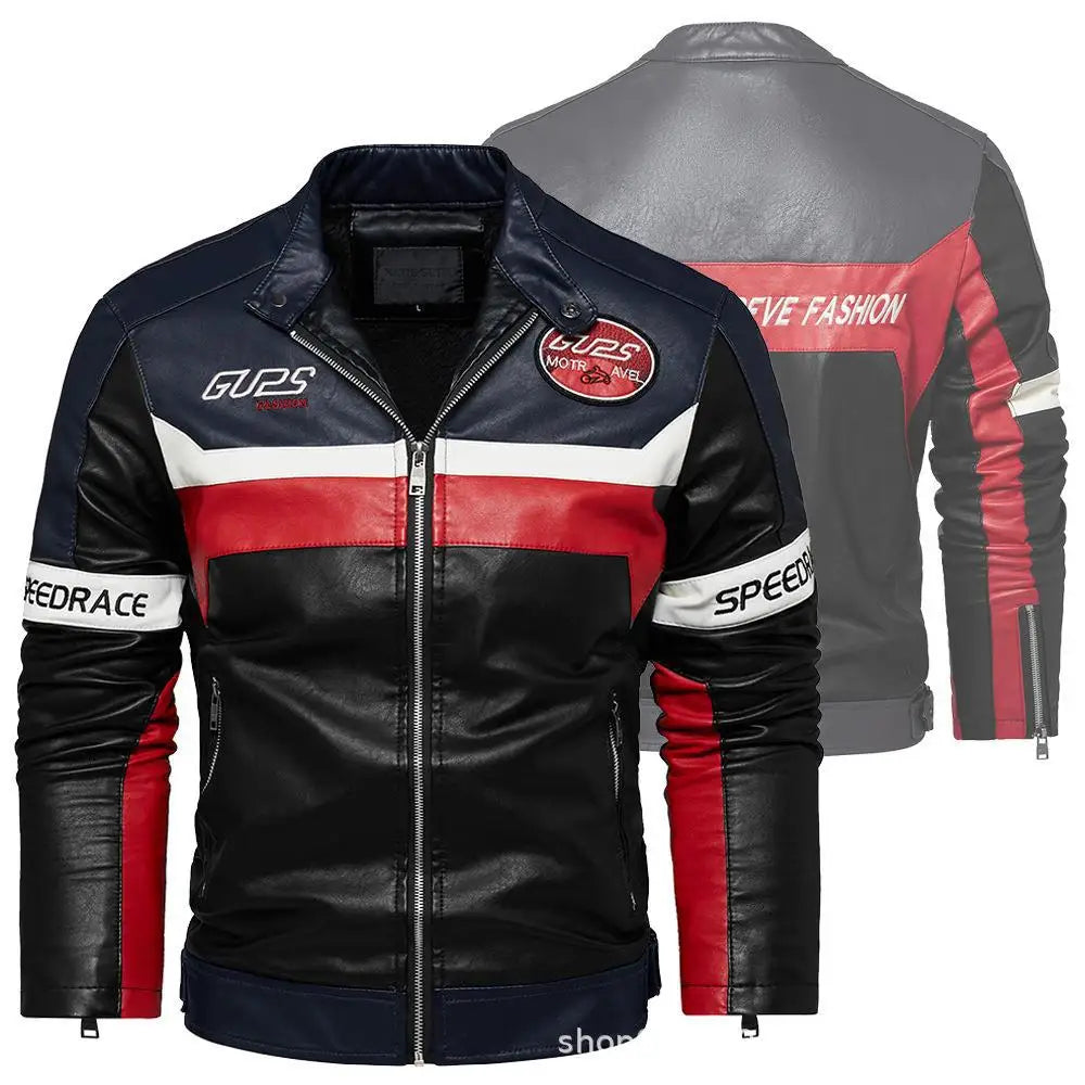 Motorcycle de veste en cuir masculin