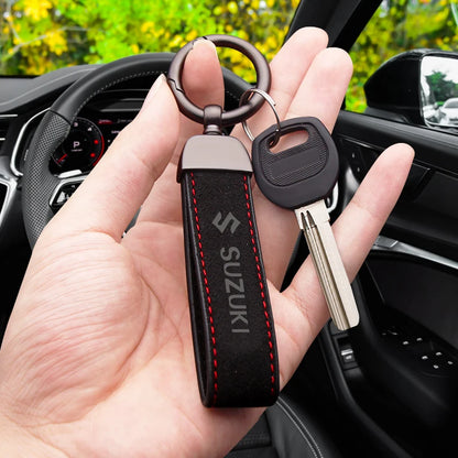 Suzuki Metal Leather Keychain