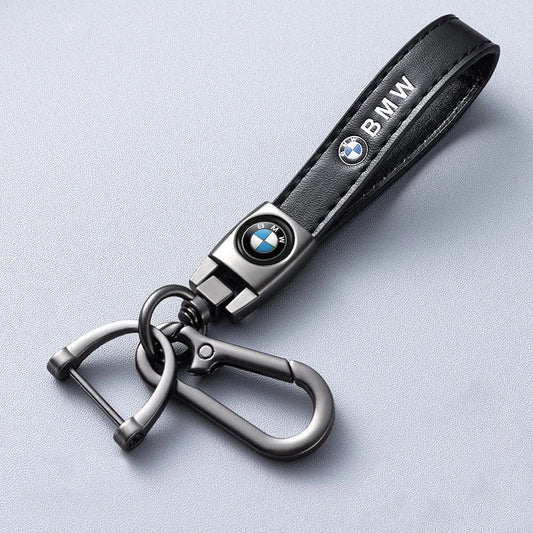 BMW Leather & Metal Keychain