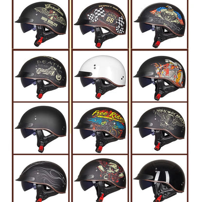 Legends Classic - Motocicleta Retro Meio Capacete