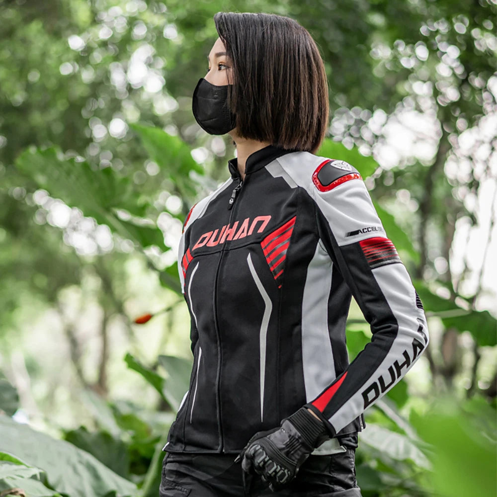 Chaqueta de moto cortavientos para mujer