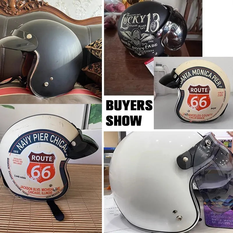 Retro Motorradhelm Rennfahrer