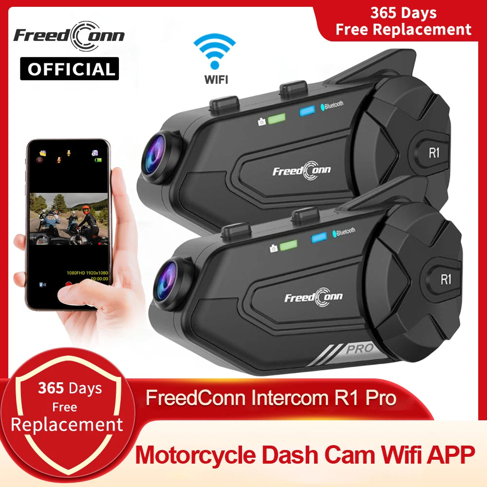 Bluetooth Motorcycle Interphy et casque de casque - FreedConn R1 Pro