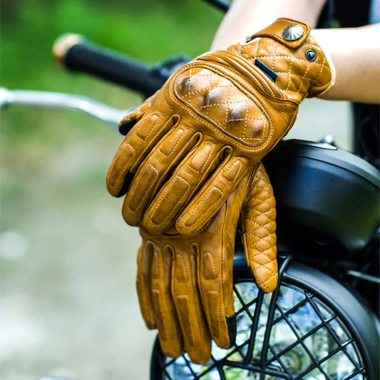 Gants de moto en cuir vintage