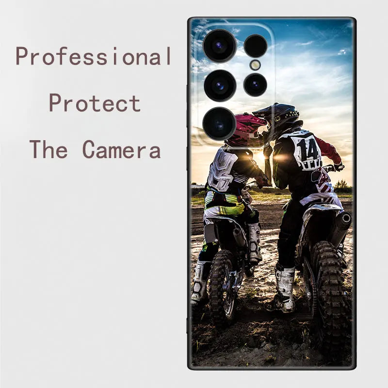 Motorcycle Sports Black Silicone Phone Case 