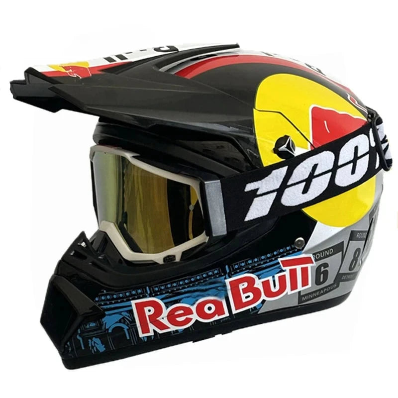 Casco motocross a faccia a fuoristrada fuoristrada